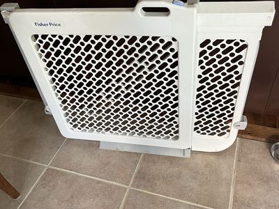 Walk through baby gate with door 37” long 31” tall