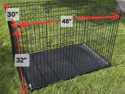 Folding Dog Cage 2-Door Pet Crate 48”x30"x32.