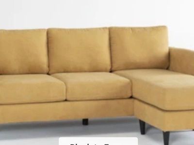 Beige full-grain leather lounger sofa