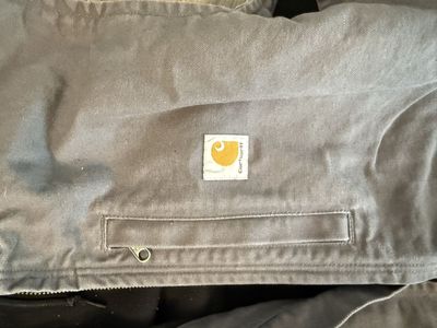 Carhartt Relaxed Fit ODV3837-M Men's XL Gray Full-Zip Hoodie Jacket