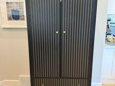 Arched Black Wardrobe-Armoire