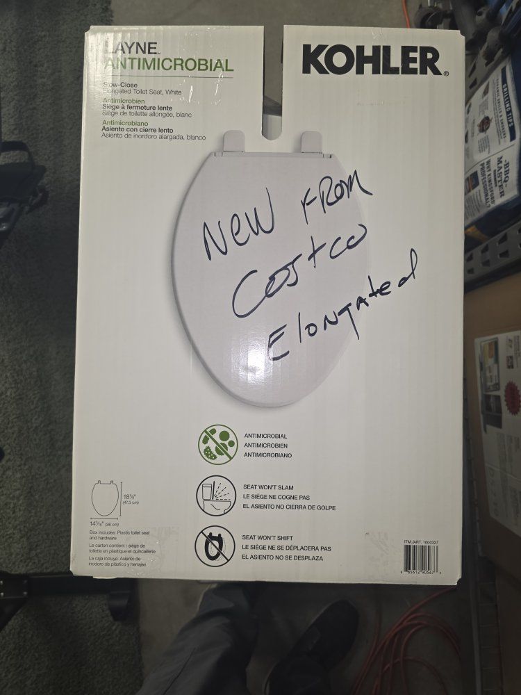 Kohler Layne Elongated Slow-Close Antimicrobial Toilet Seat - White, New from Costco