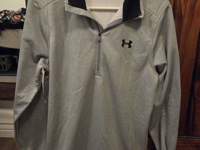 Under Armour Men's Gray SM 1/4 Zip Pullover Sweatshirt Loose Fit ColdGear