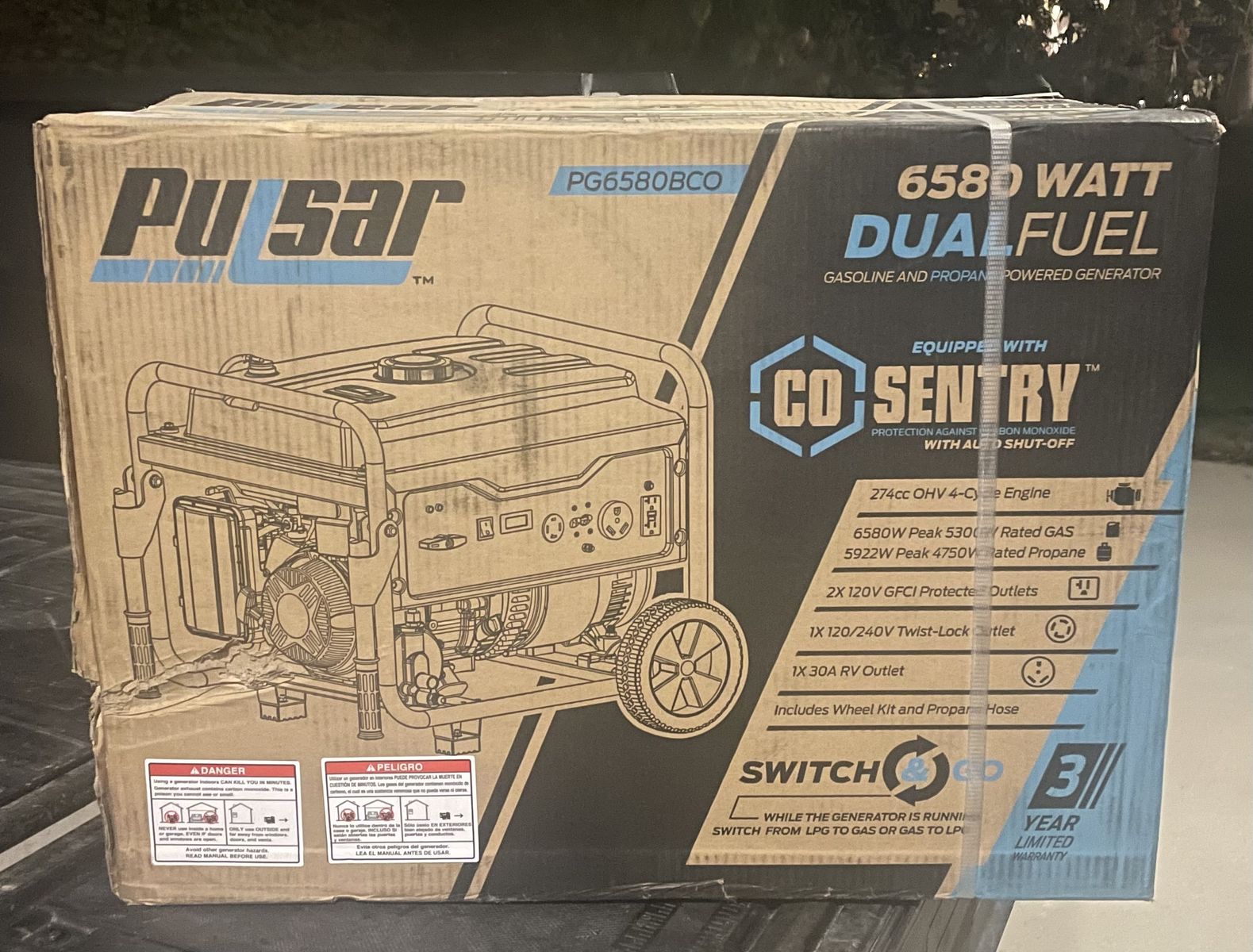 NEW Pulsar Dual-Fuel Gas and Propane Portable Generator