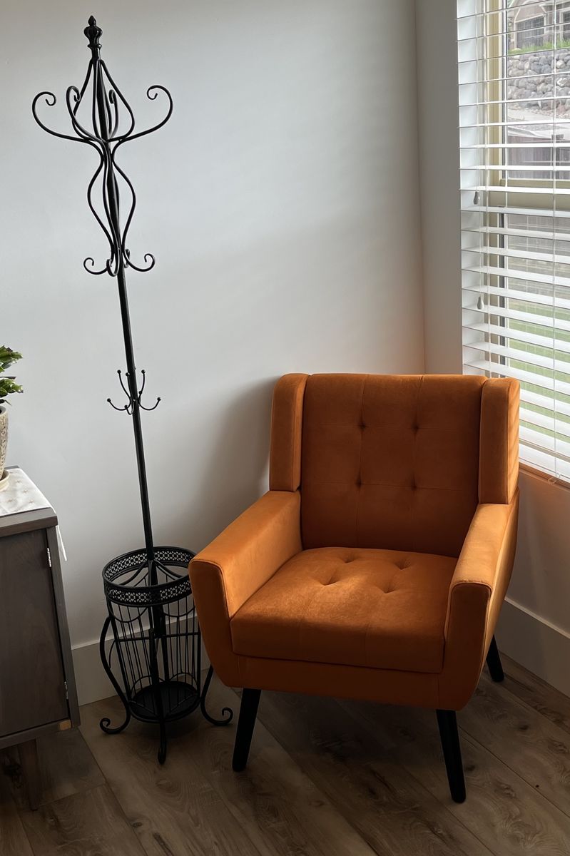 Corrigan Studio Orange Tufted Wide Back Armchair/Accent Chair