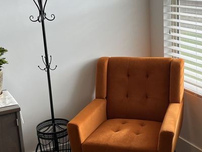 Corrigan Studio Orange Tufted Wide Back Armchair/Accent Chair