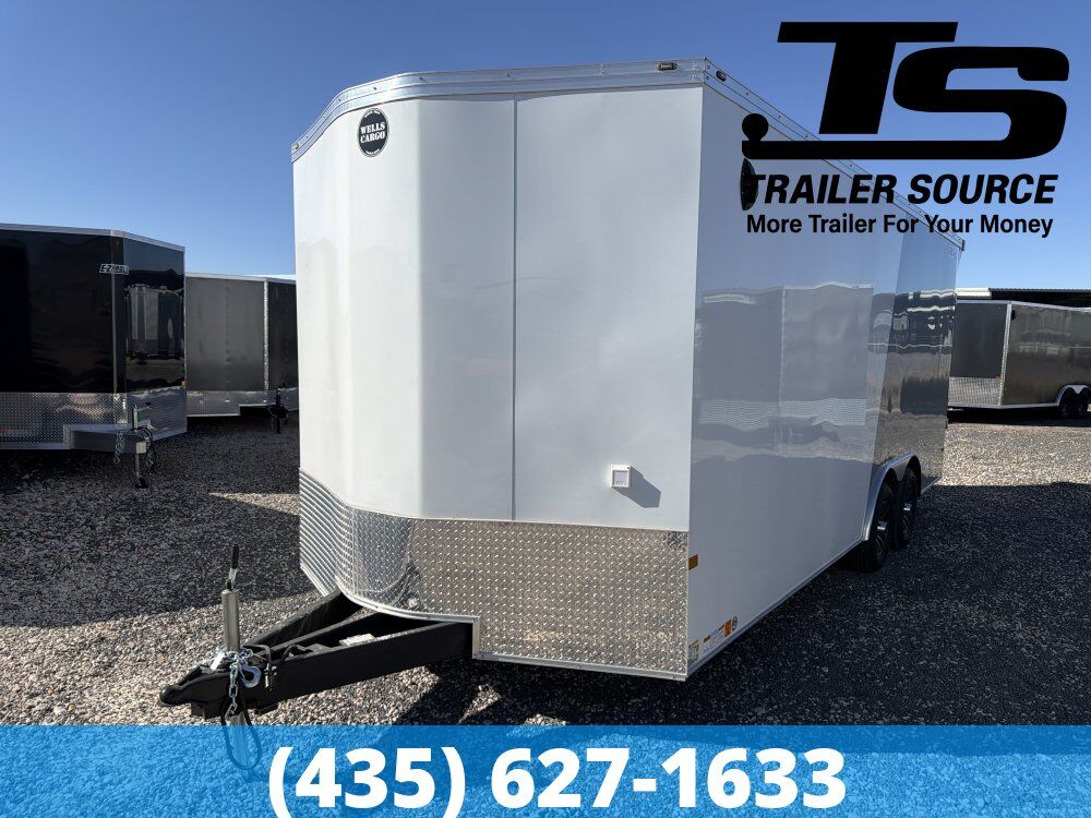 8.5x20 Wells Cargo Rev Enclosed Car Hauler Trailer - 7'6" Interior - 10K GVWR 2 Tone Color, Rear Spoiler w/ Load Lights