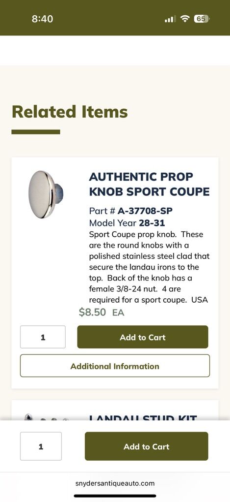 1928-1931 Ford Model A Landau Rods