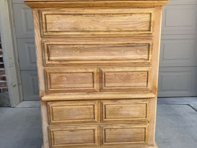 Large unfinished solid wood dresser- ready to paint or stain!