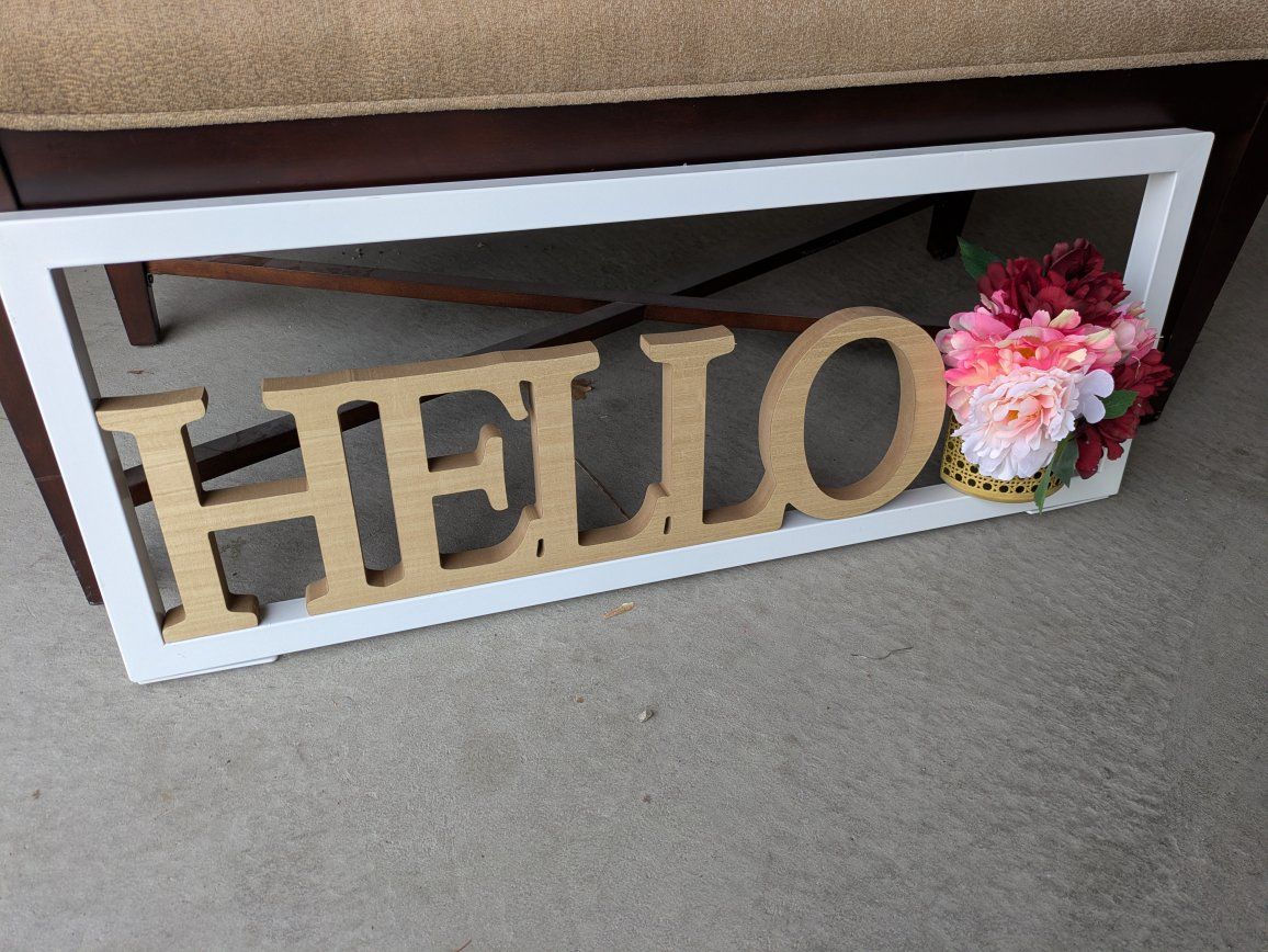 Light-up "Hello" flower and frame sign