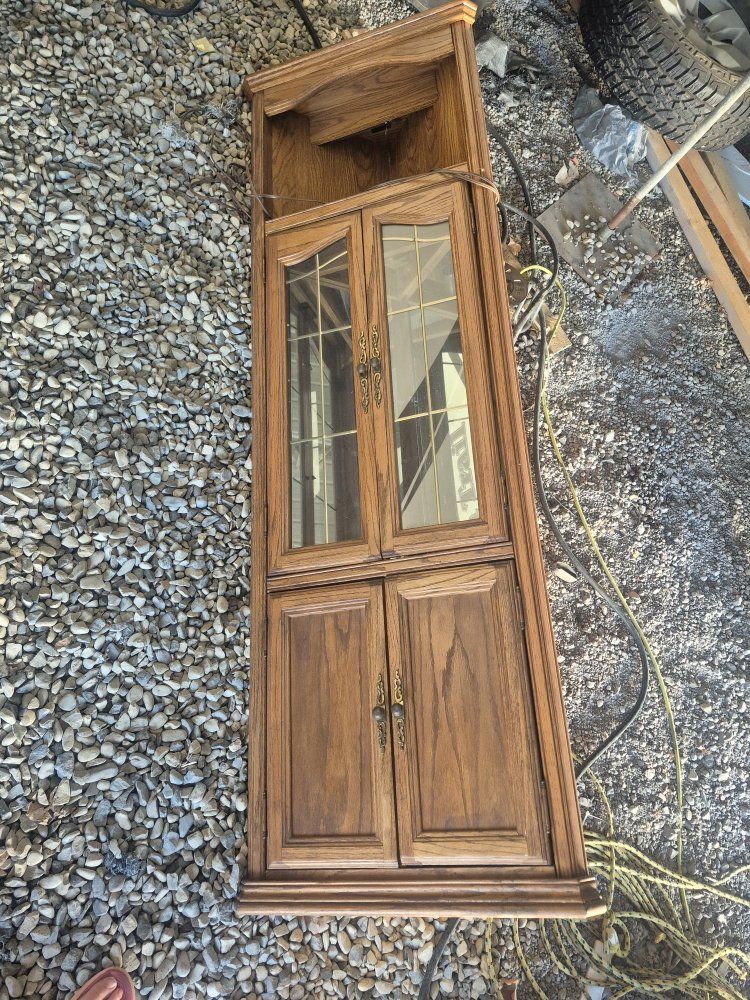 Corner Cabinet with Glass Doors