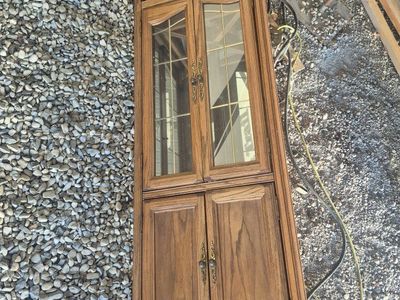 Corner Cabinet with Glass Doors
