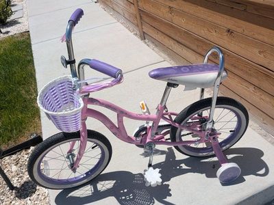 Schwinn Bloom 16" Pink Kid's Bicycle with Training Wheels & Basket