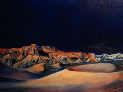 Original Oil Painting "Desert Nocturne" by Matt Haag | 40 x 30 in | One of a Kind