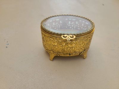 vintage gold jewelry box