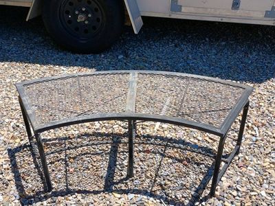 Garden Place Firepit Bench - Powder Coated Steel Tubing, Wire Mesh Seat . NEW.