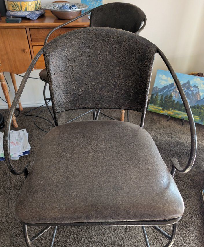 rustic metal barstool