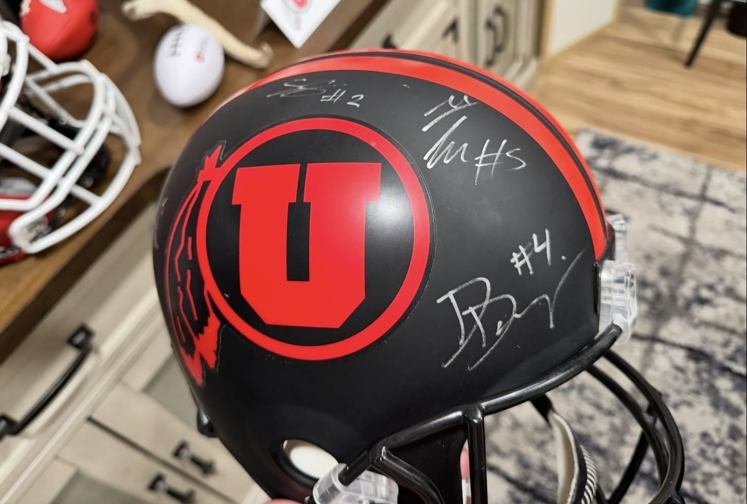 University of Utah Utes Autographed Football Helmet