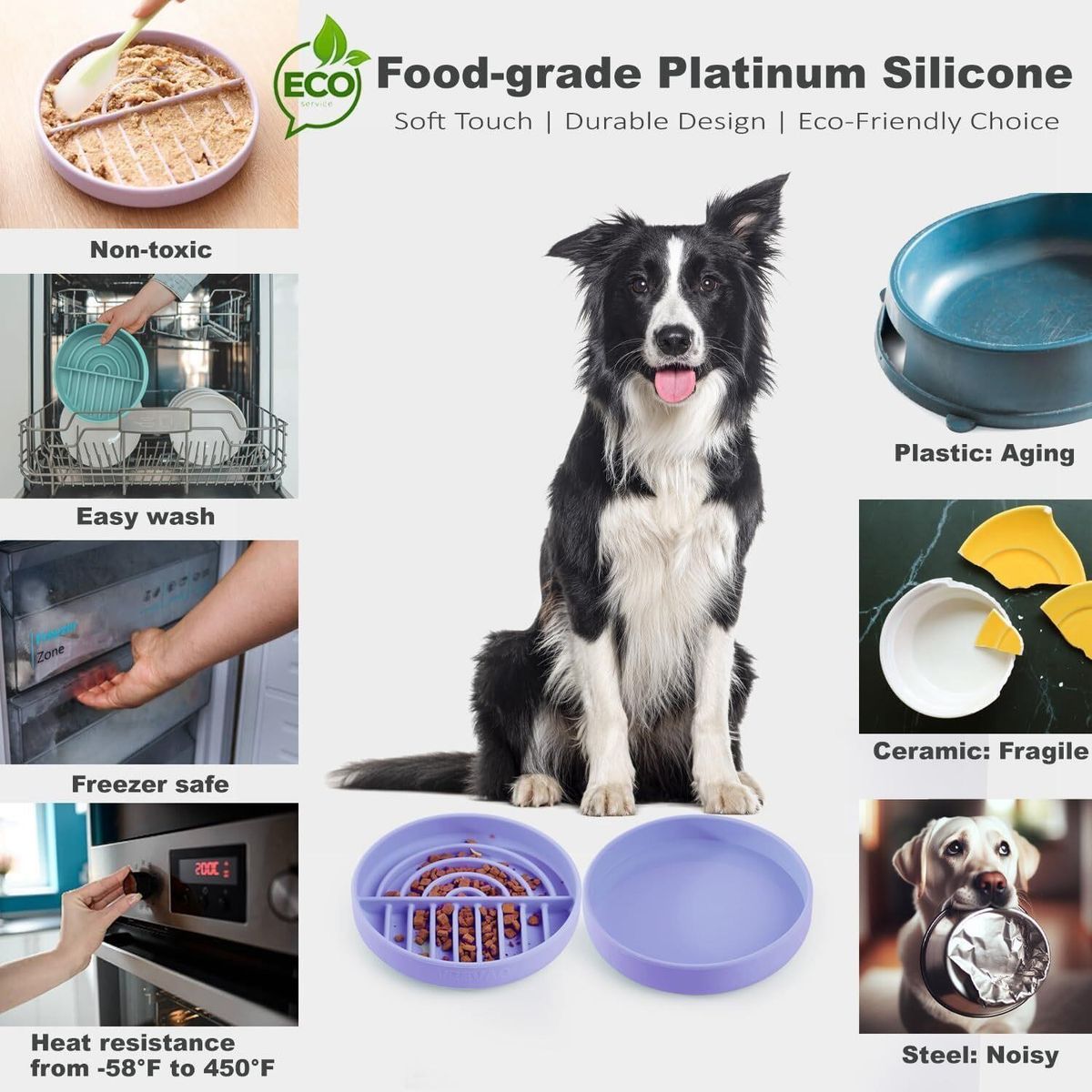 Slow Feeder Dog Dish and Watering Bowl