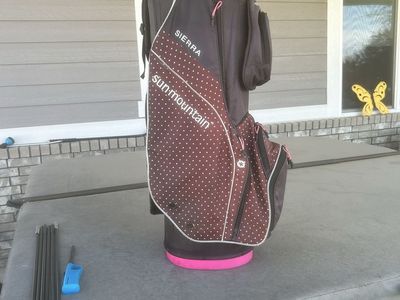 Sun Mountain Women's Golf Cart Bag - Black & Pink 14-Way Divider