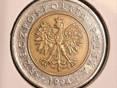 Uncirculated 1994 Polish 5 Złotych Coin