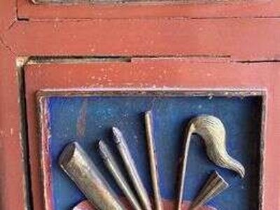 ANTIQUE VINTAGE SOLID WOOD PAINTED JAPANESE PANEL SCREEN ROOM DIVIDERS