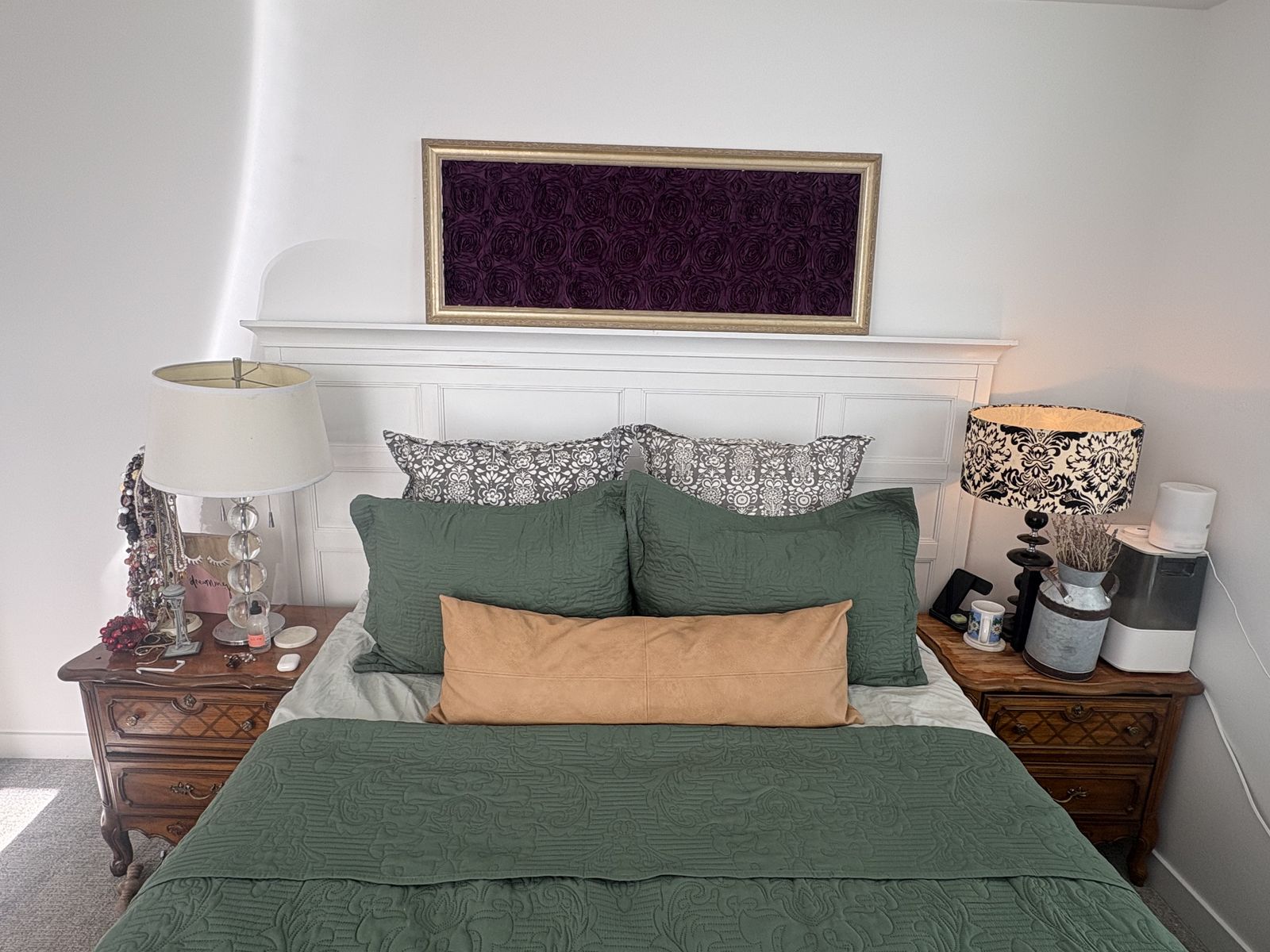 King White Paneled Headboard – Farmhouse Style