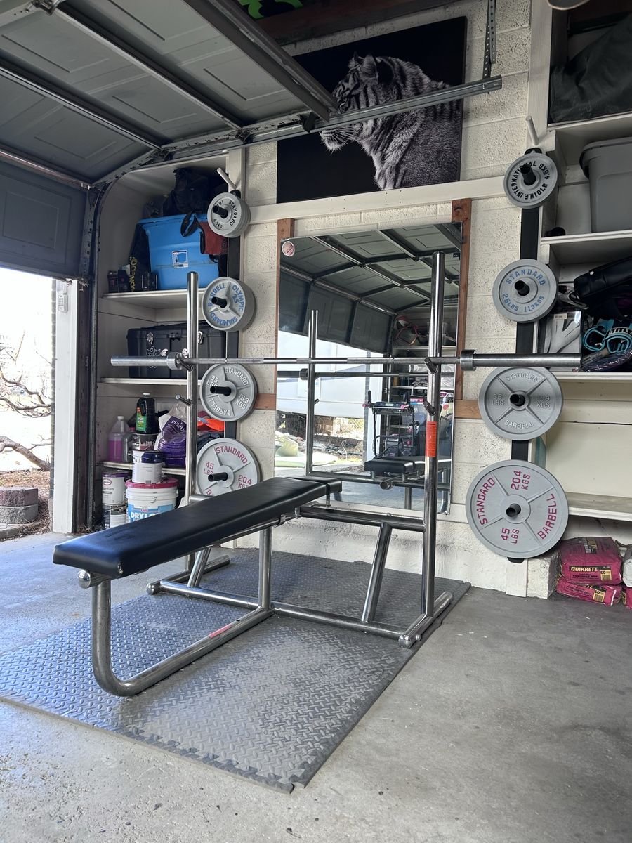 Olympic weight plates.