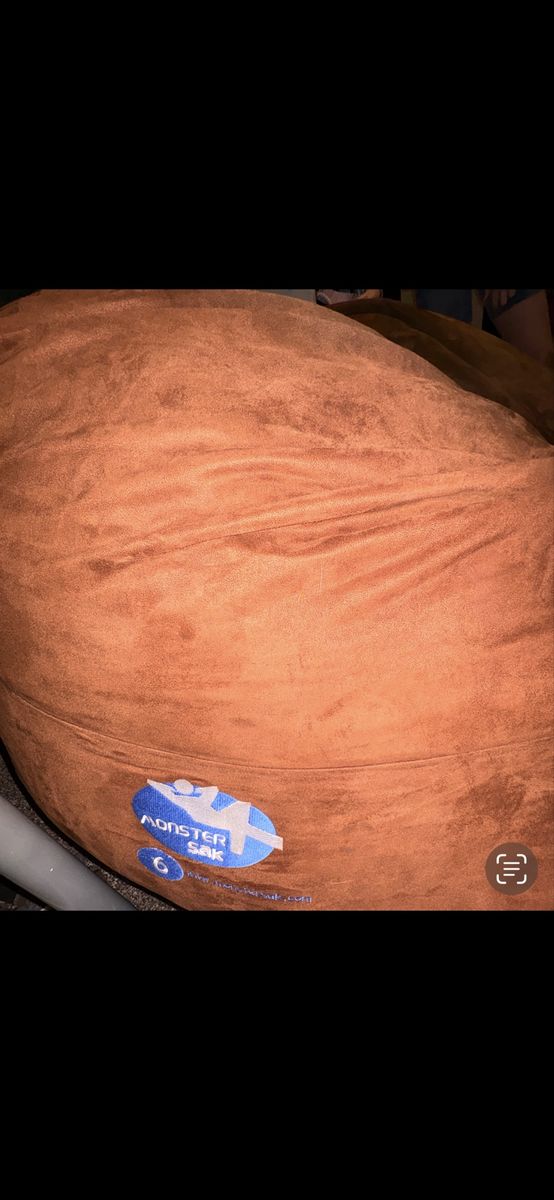 monster sak 6-foot Oversized Bean Bag Chair - Brown Suede-like Fabric