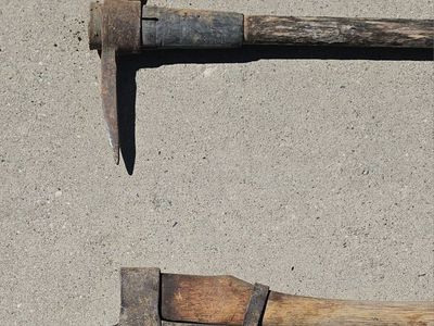 Vintage Hand Tools: Pick Mattock & Billhook Axe - Used Condition