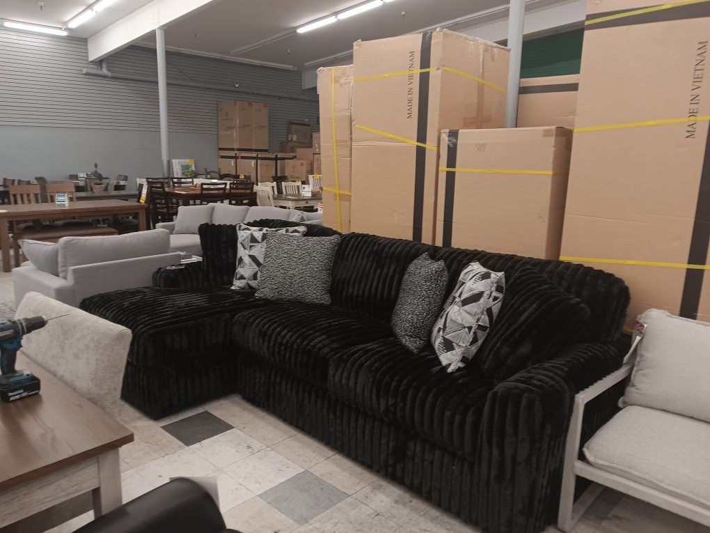 Super plush two piece contemporary black sectional