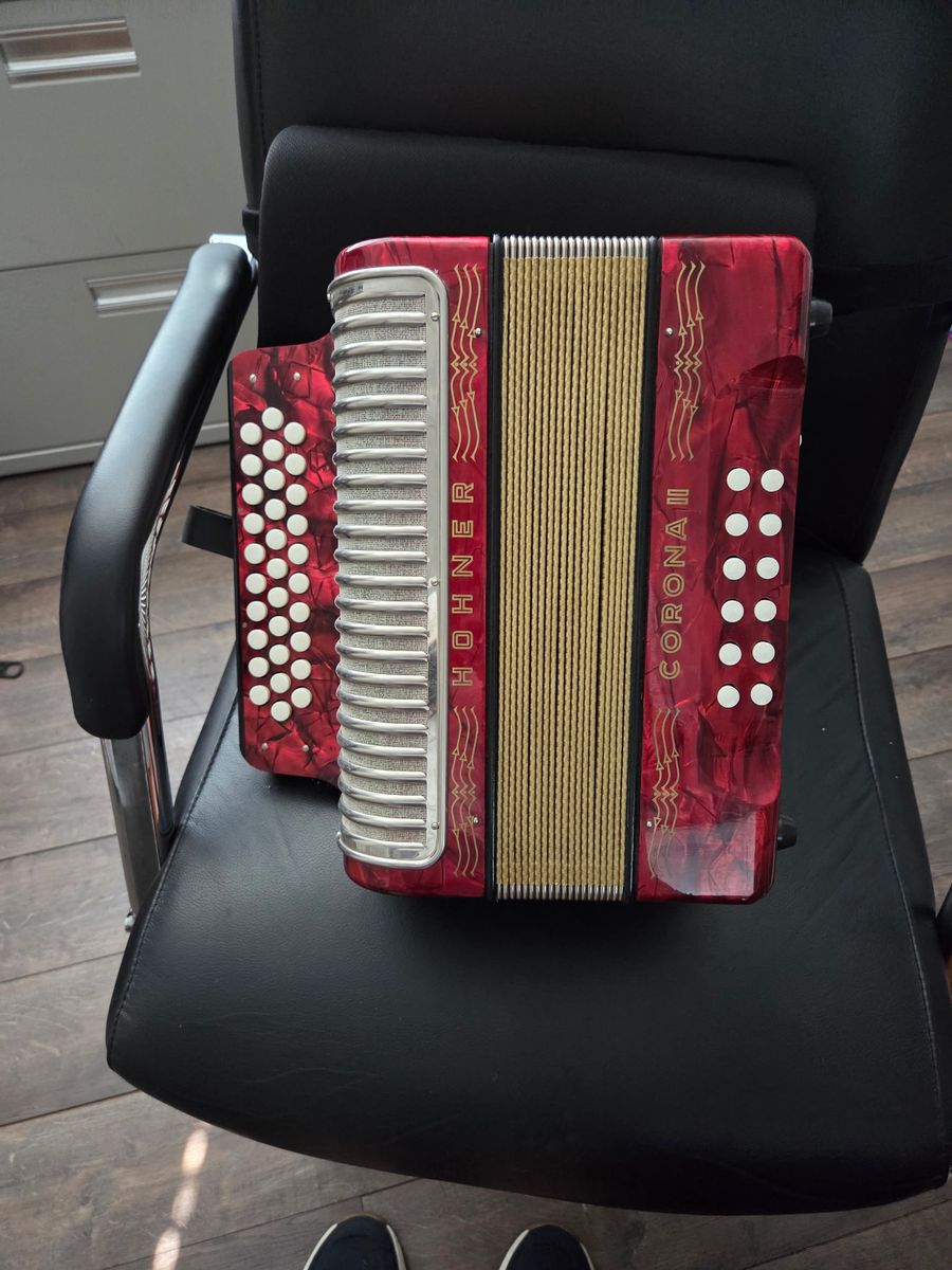 Hohner Corona II Red Pearl Diatonic Accordion