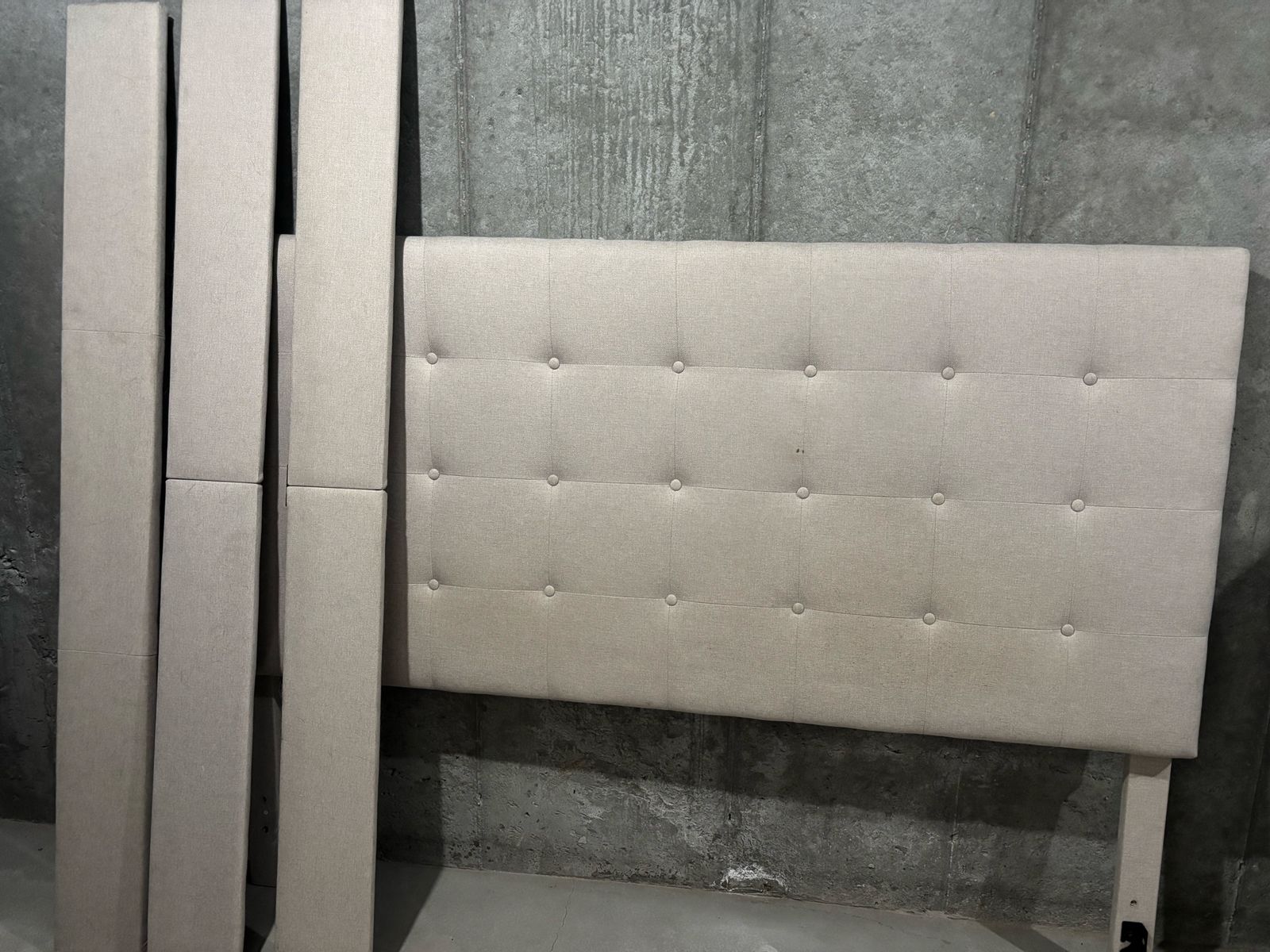 King Upholstered Tufted Bed Frame with Headboard, Side Rails, and Split Box Spring