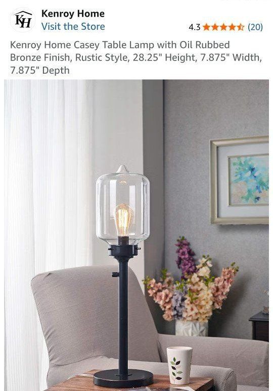 Kenroy Home Casey Table Lamp, Oil Rubbed Bronze Finish, 28.25 Inch Rustic Style Brand New 