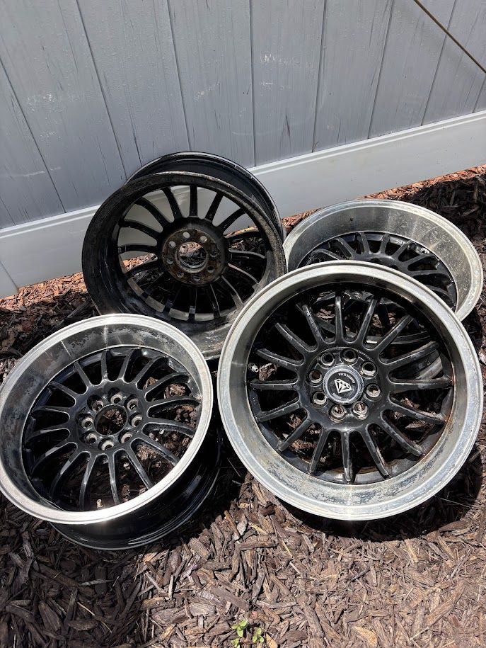 Diamond Racing 14" Black 8-Lug Steel Wheels - Set of 4 Car Rims