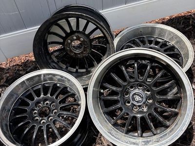 Diamond Racing 14" Black 8-Lug Steel Wheels - Set of 4 Car Rims