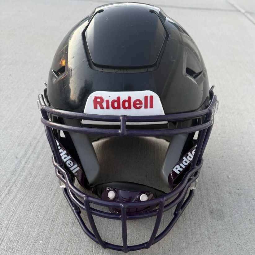 Riddell SpeedFlex Youth Football Helmet Large-Black Shell/Purple Facemask