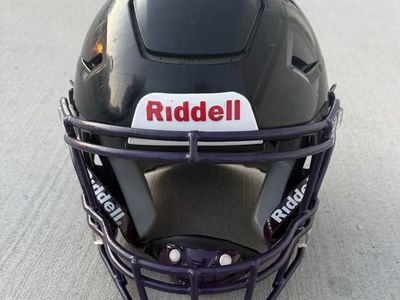 Riddell SpeedFlex Youth Football Helmet Large-Black Shell/Purple Facemask
