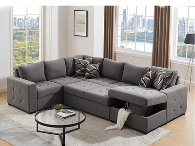 Large sectional with pull out bed