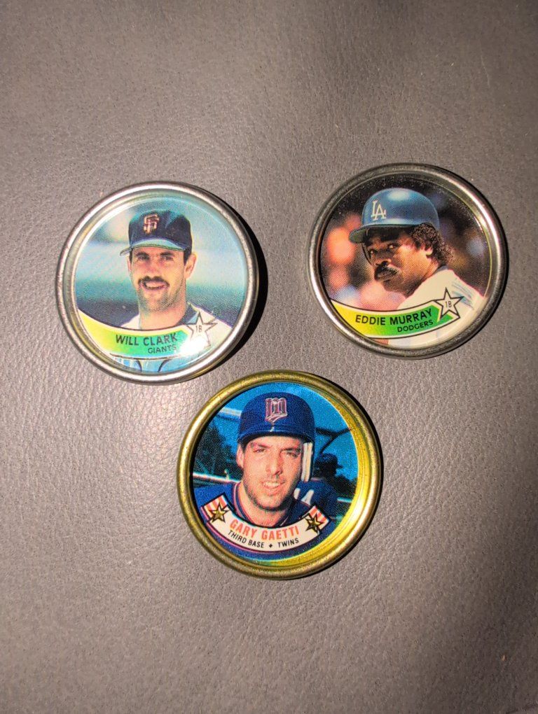 1988 Topps Baseball Coins Lot of 3 - Will Clark, Eddie Murray, Gary Gaetti