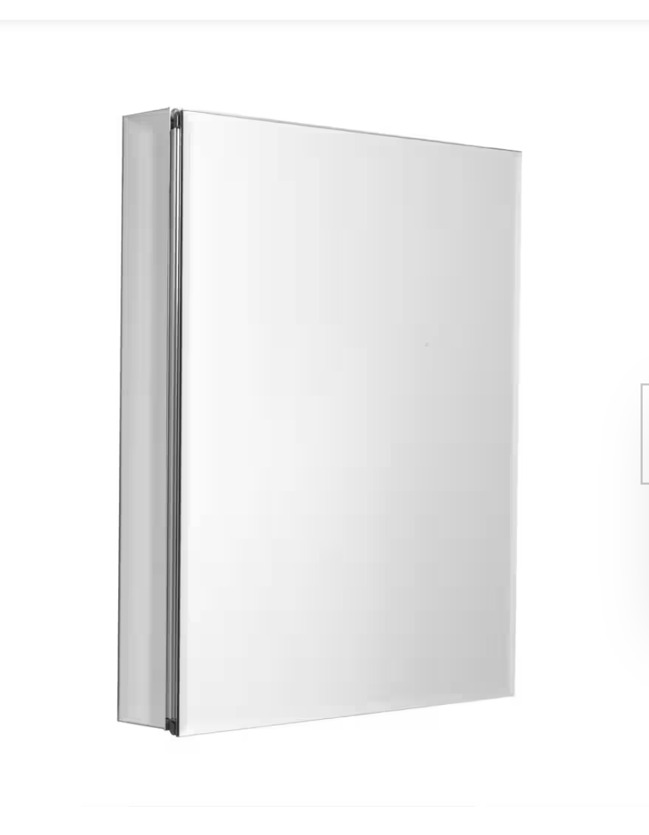 24 in x 30 in Aluminum Frameless Mirrored Medicine Cabinet