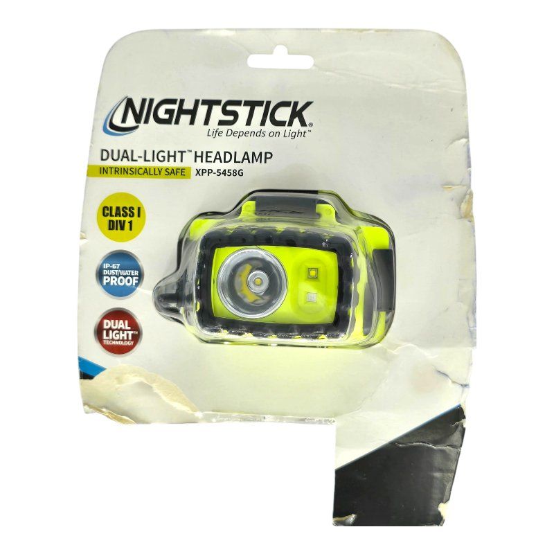 Nightstick XPP-5458G Intrinsically Safe Dual-Light LED Headlamp New Damaged Box