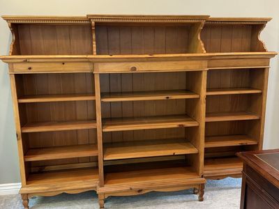 Large Wooden Bookcase - Adjustable Shelves, Traditional Style
