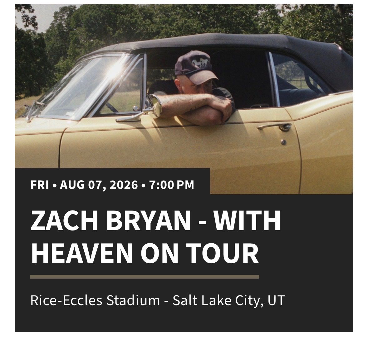 4 tickets to Zach Bryan Concert 