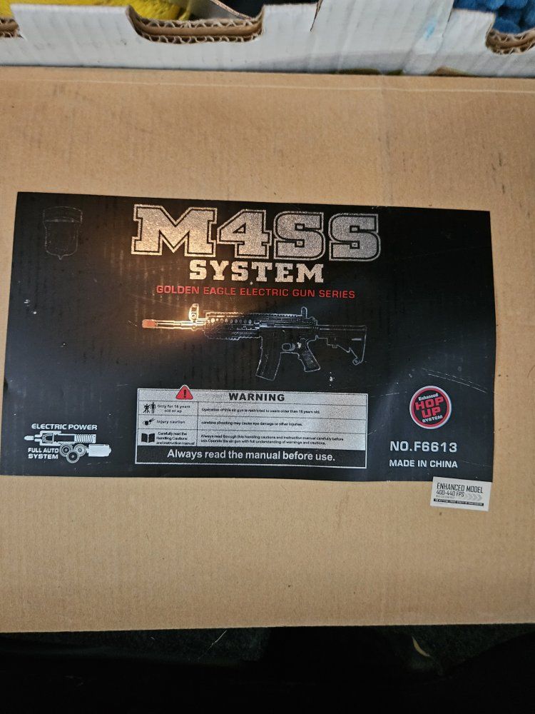 Golden Eagle M4SS System F6613 Electric Airsoft Rifle - Full Auto, 400-440 FPS, Enhanced Model