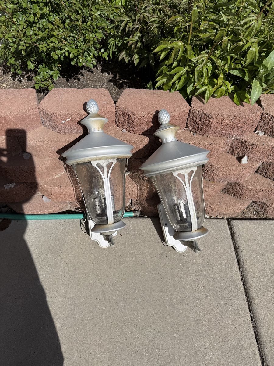 2- 20" Silver Hanging Wall Lights