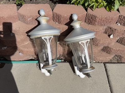 2- 20" Silver Hanging Wall Lights