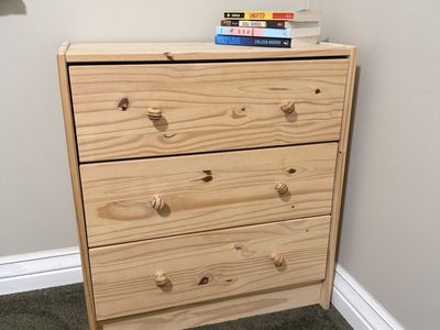 IKEA wooden 3 drawer dresser