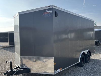8.5x16 American Hauler Night Hawk Enclosed Cargo Trailer - 7'6" Interior - 7K GVWR Dovetail, Ramp Door