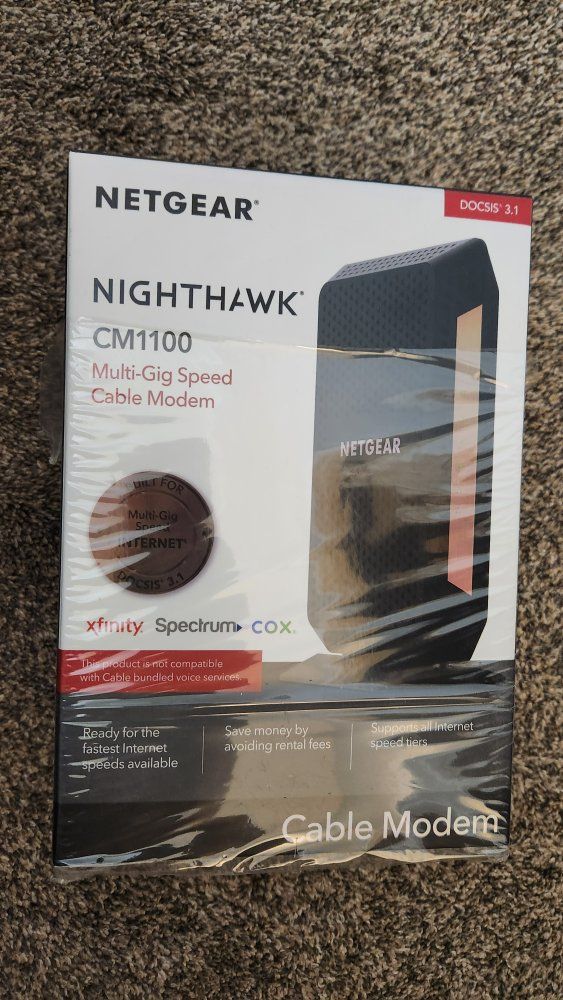 NETGEAR Nighthawk Multi-Gig Cable Modem CM1100- Power Cable - DOCSIS 3.1 - 1 GB